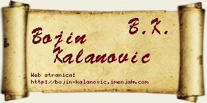 Bojin Kalanović vizit kartica